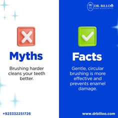 an ad for dental hygiene products with the words, myths and fact on it