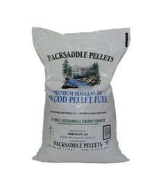 a bag of woodside pellets wood pellet fillets on a white background