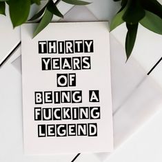 Perfect to send in recognition of a 30th Birthday. This card is blank so you can add your very own message. Follow us on Instagram @rocklvofficial Dirty Thirty Quotes, 30th Quotes, 30s Birthday Party Ideas, 30 Birthday Card, 30th Birthday Quotes, Funny 30th Birthday Cards, Surprise 30th Birthday, 30th Birthday Men, 30th Birthday Themes