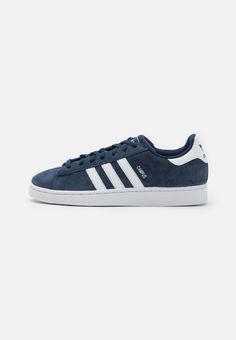 adidas Originals CAMPUS 2 UNISEX - Baskets basses - collegiate navy/footwear white/core black Blue Adidas Shoes, Navy Trainers, Navy Blue Sneakers, Men's Adidas (men), Navy Blue Shoes, Navy Sneakers, Adidas Sneakers Women, Adidas Shoes Women