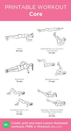 the printable workout poster shows how to do an exercise with one hand and two hands