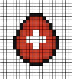 A pixel art template of the Switzerland flag themed as an egg. Mario Stuff, Switzerland, Art Ideas, Mario