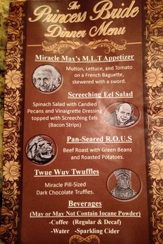 a menu for a restaurant with pictures on it