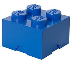 a blue lego block with four small bricks in it