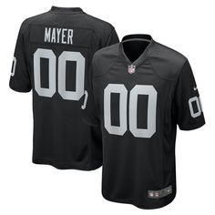 Represent your favorite team and player by grabbing this Michael Mayer 2023 NFL Draft Pick Game Jersey from Nike. Complete with the Las Vegas Raiders trademark colors and graphics you love, this jersey is the best way to show support for the Las Vegas Raiders for seasons to come! Black Fan Apparel Jersey, Game Day Team-colored Jersey With Team Logo, Black Jersey For Football Season Fan Gear, Black Number Print Top For Game Day, Nike Team Jersey With Logo, Team-colored Jersey For Fan Gear, Nike Football Season Sports Jersey, Sportswear Jersey With Team Logo For Sports Season, Black Tops With Number Print For Football Season