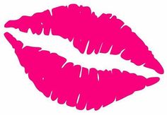 a pink lips silhouette on a white background