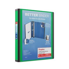 a binder that is green and white with the words better binder on it