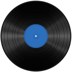 a black record with blue vinyl on it