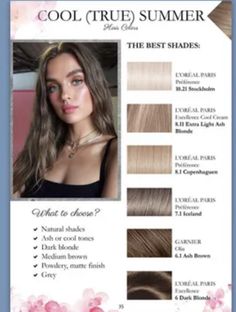 Palette Hair Color, Summer Brown Hair, True Winter Color Palette, Cool Winter Color Palette