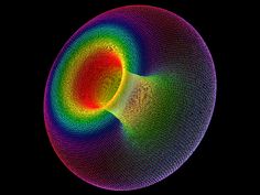 an image of a colorful object on a black background that looks like it is spinning in the air