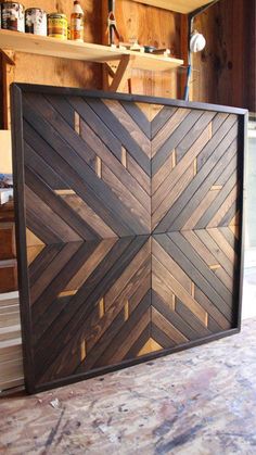 a wood paneled door is shown in the process of being made into a wall