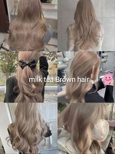 Milk Tea Brown Hair, Pretty Hair Color, Hair Stylies, Hair Dye Colors, Hair Inspiration Color