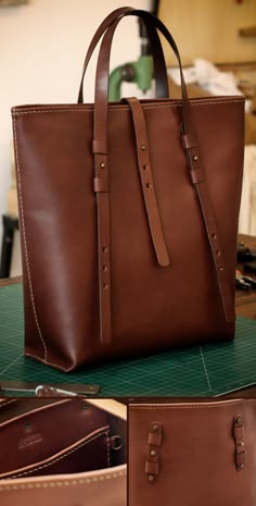 Hand Bags Ideas, Custom Leather Bag, Handmade Leather Tote, Tas Bahu, Bags Ideas, Vintage Leather Bag, Leather Ideas, Bags Handmade