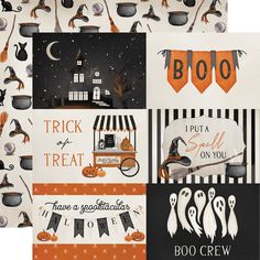 halloween cards with black and orange accents