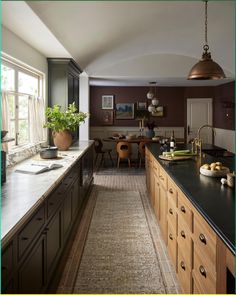 the kitchen is clean and ready to be used as a dining room or family room