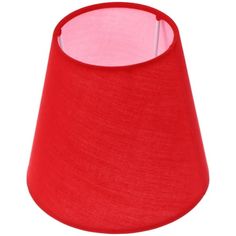 a red lampshade with a pink shade on the top and bottom part of it