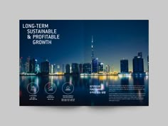 a brochure with the words long - term, sustainable and portable growth on it