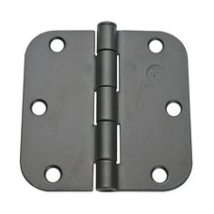 a metal door hinge with two holes