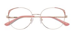 Gold Pink horn eyeglasses available in variety of colors to match any outfit. These stylish full-rim, medium sized metal eyeglasses include free single-vision prescription lenses, a case and a cleaning cloth. Rose Gold Glasses, Horn Rimmed Glasses, Specs Frame, Pink Eyeglasses, Pink Glasses, Metal Eyeglasses, Discover Your Style, Glasses For Women, Pink Frames