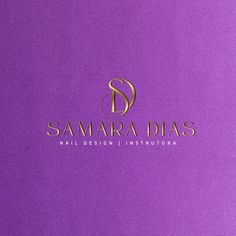 the logo for samaradias nail design, incuturata on purple paper