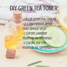 Homemade Facial Toner, Homemade Toners For Face, Facial Toner Diy, Face Toner Recipe, Diy Toner Face, Green Tea Face Toner, Facial Toner Recipe, Diy Green Tea, Natural Face Toner