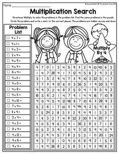 a worksheet with two children on the same page, which is filled with numbers and