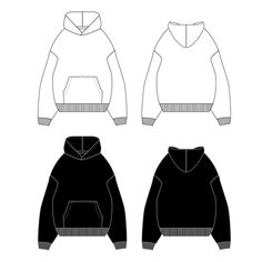 Oversized Hoodie Fashion Flat Templates / Technische Zeichnungen / Mode CAD Designs für Adobe Illustrator / Fashion flat Skizze - Etsy.de Oversized Hoodie Technical Drawing, Hoodie Flat Drawing, Oversized Hoodie Template, Oversized Hoodie Sketch, Y2k Hoodie Design Ideas, Hoodie Outline Template, How To Draw A Hoodie, Hoodie Design Drawing, Hoodie Flat Sketch