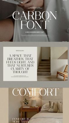 Carbon is a modern and stylish serif font. It combines clean lines with classic elegance, making it perfect for a sleek, professional look in any design. Font Combinations, Font Inspiration, Blogger Design