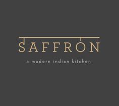 the saffron logo is shown on a black background with gold trimmings