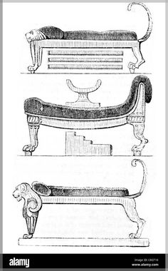 three different types of furniture, from the earliest to the present day - stock image