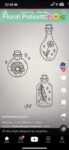 an image of flowers in glass bottles on the app store's phone screen, with text below it that reads floral potions