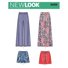 the new look pattern is available for women's and girls'wide legged pants