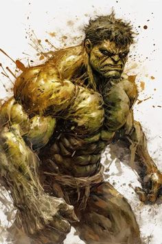 the incredible hulk is depicted in this painting