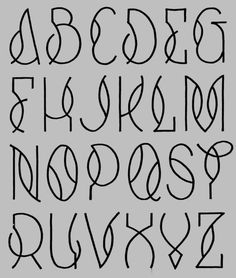 the alphabet is drawn with black ink