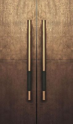 an image of two metal doors with handles