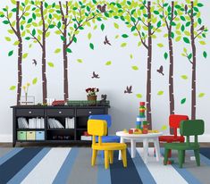 PRICES MAY VARY. Large Giant Jungle Tree Wall Decals.Recommended size as the picture shown is about 310x183cm/124x73.2",finish on wall size all depend on your preference..It looks hand painted on the wall after application. Easy to apply simply peel to stick and can be removed without residues . Made of High-Quality Die-Cut Vinyl,Durability,Waterproof,General can keep 5~10 years , environmental protective, safe to use. Create hand painted effect on your wall. Add a festive life and personality t Birch Tree Wall, Birch Tree Wall Decal, Walls Color, Forest Wall Decals, Tree Wall Decals, Jungle Tree, Kids Room Wall Stickers, Classroom Wall Decor, Diy Living Room Decor