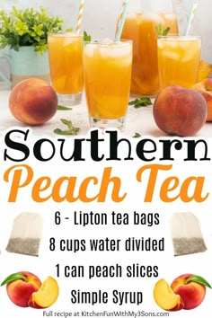 the southern peach tea recipe is shown