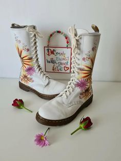 Thank you for reviewing my item.  Excellent quality & made to last! Condition: Good condition Dr martens 14 eye 1b90 Flower burst white zip boots floral UK8 EU42 US10 wedding I am a trusted seller. Please check my page for feedback on my previous sold items.   2-3 working days delivery to UK, 3-5 working days delivery to rest of Europe. 5 - 10 working day delivery to rest of the world. Item will be send tracked (recorded). Worldwide tracked sending 30 Euro Item will be well packed, shipped ASAP Floral White Boots, Spring White Lace-up Combat Boots, Flower Combat Boots, Floral Doc Martens, Spring Floral Embroidered Multicolor Boots, Womens Booties, Booties Ankle Boots, Dr. Martens, Boot Shoes Women