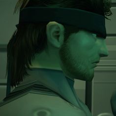 a man with a blindfold on his head is looking at something in the distance