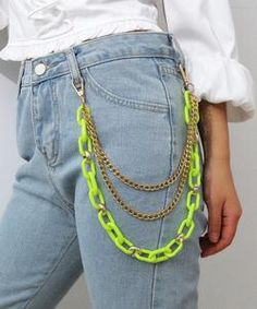 Triple Threat Pant Chain – live-love-Fashion Jeans Chain, Pant Chains, Gold Pants, Hip Hop Pants, Metal Cross, Rocker Chic, Jean Accessories, Triple Threat, Waist Chain