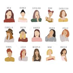 the different types of women's hair and their names are shown in this illustration