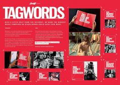 an article in the magazine tagwords with images of men and women holding up books