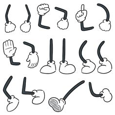 the letters and numbers are made up of different types of hands, fingers and gloves