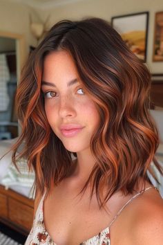 hair hairstyles,hair styles for long hair,hair cut,hair beauty,hair styles for medium hair,hair and skin and nails,hair hairstyling,hair length,hair straightener,hair drawing,hair cuts,hair colors #HairstyleTrends #HairTransformation #CurlyHairRoutine #BraidedHairstyles #HairColorInspiration #HairCareTips #ShortHairStyles #BalayageHair #WeddingHairstyles #HairAccessories #NaturalHair #HealthyHair #LongHairDontCare #MensHair #HairGoals #EasyHairstyles #HairGrowth #UpdoHairstyles #BlondeHair #HairProducts Copper Balayage Hair, Copper Highlights On Brown Hair, Styles For Medium Hair, Hair Styles For Medium Hair, Hair Styles For Long Hair, Styles For Long Hair, Balayage Hairstyles, Copper Balayage, Drawing Hair