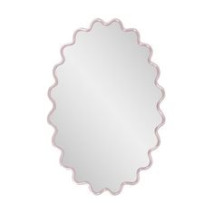 a round mirror with scalloped edges on a white background stock photo - budget conscious