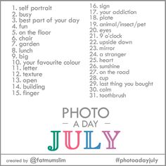 the photo calendar for july is shown in this printable poster, which includes an image of