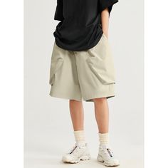 Spring/Summer Casual Cargo Shorts Fabric: 100% Polyester Size: S, M, L, XL Multiple Color Selections: Black, Gray, Apricot  Season: Spring, Fall, Summer Solid Color Summer Cargo Shorts For Outdoor, Khaki Bermuda Bottoms For Summer, Khaki Bottoms With Built-in Shorts For Summer, Summer Khaki Bottoms With Built-in Shorts, Casual Beige Pants With Built-in Shorts, Khaki Summer Shorts With Pockets, Summer Khaki Shorts With Pockets, Khaki Shorts With Pockets For Summer, Casual Khaki Shorts For Summer