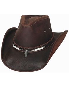 Bullhide Briscoe Leather Cowboy Hat, Chocolate Punchy Style, Cow Boy Hat, Hats Cowgirl, Southwestern Fashion, Brown Leather Hat, Cowboy Culture, Hats Western, Leather Cowboy Hats, Felt Cowboy Hats