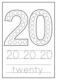 the number 20 worksheet