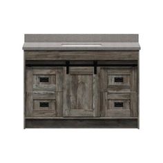 a bathroom vanity with two drawers and a counter top in grey washbasin wood